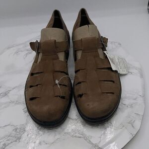 RIEKER Brown Leather Strappy Sandals-41